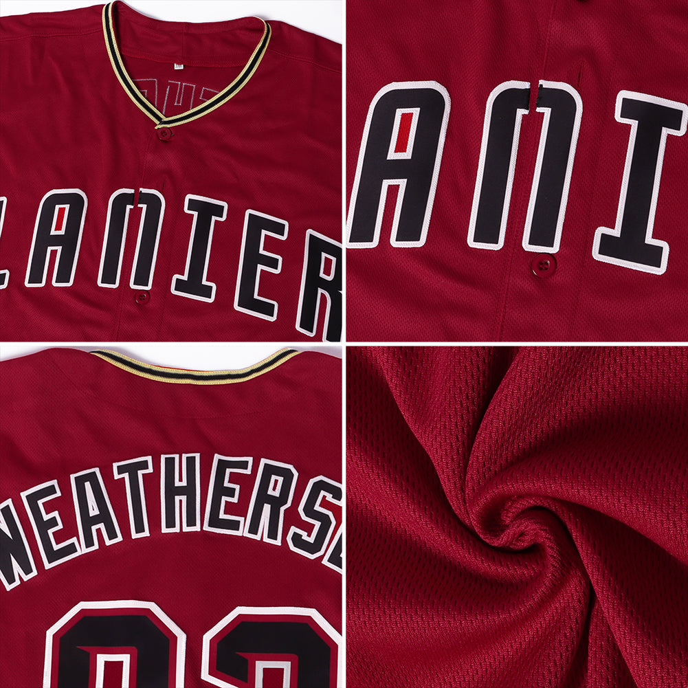 Custom Crimson Black-City Cream Authentic Baseball Jersey - Sky-Custom