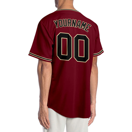 Custom Crimson Black-City Cream Authentic Baseball Jersey - Sky-Custom