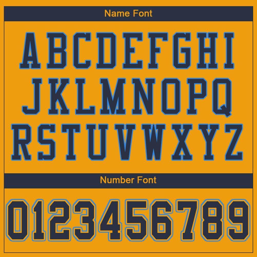 Custom Gold Navy-Powder Blue Mesh Authentic Football Jersey - Sky-Custom