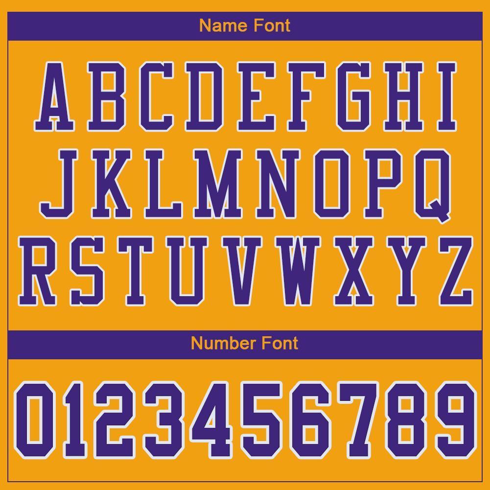Custom Gold Purple-White Mesh Authentic Football Jersey - Sky-Custom