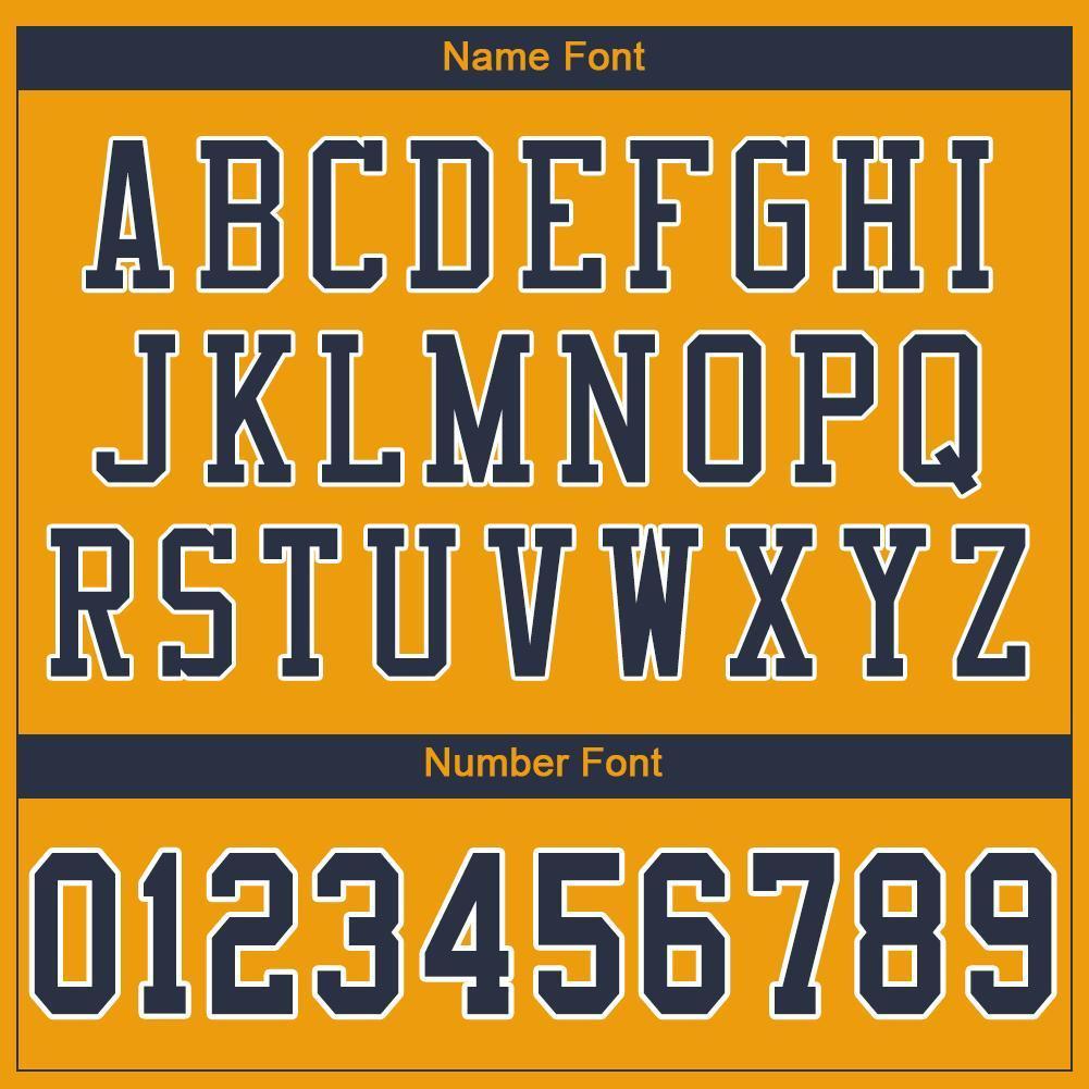 Custom Gold Navy-White Mesh Authentic Football Jersey - Sky-Custom