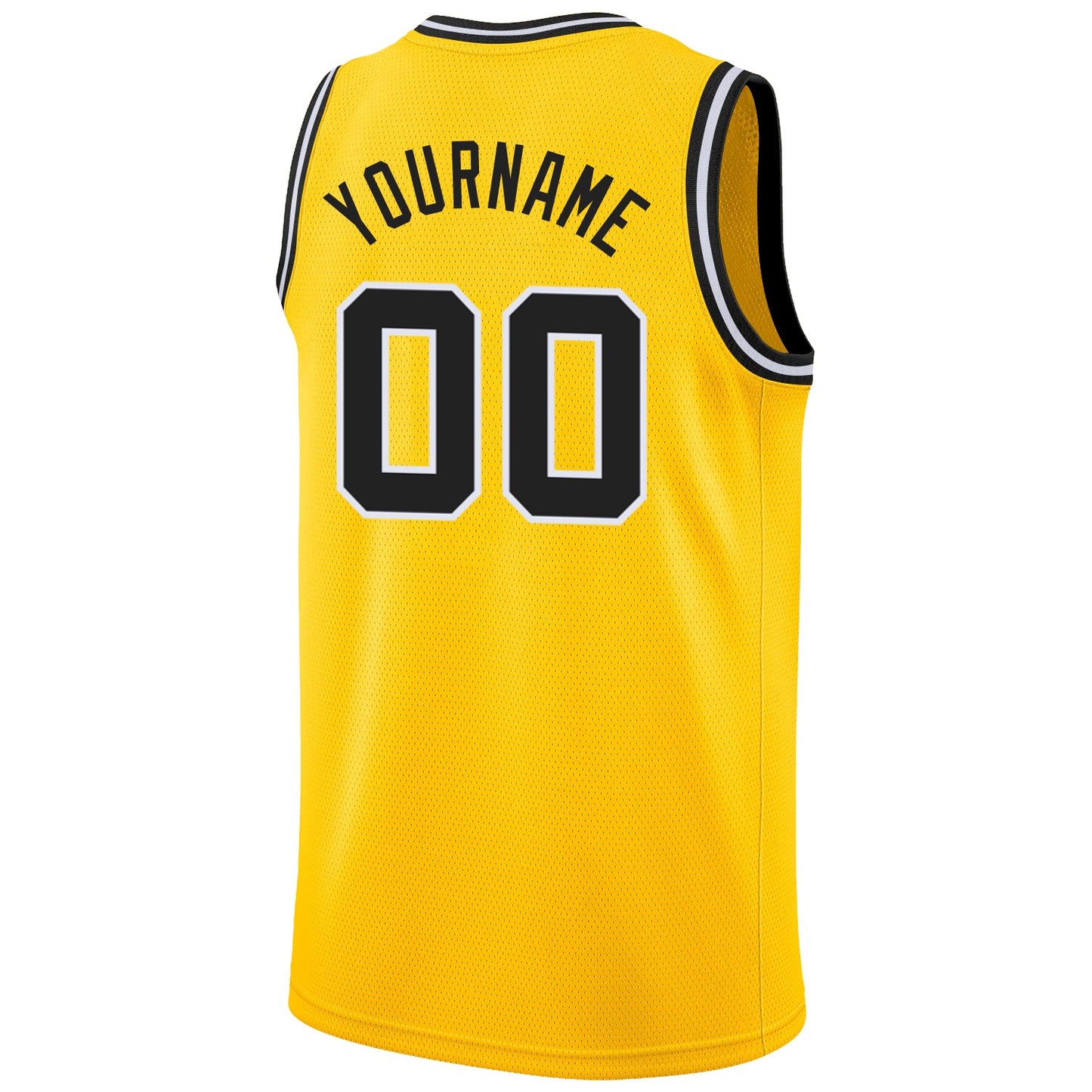 Custom Gold Black-White Round Neck Rib-Knit Basketball Jersey - Sky-Custom
