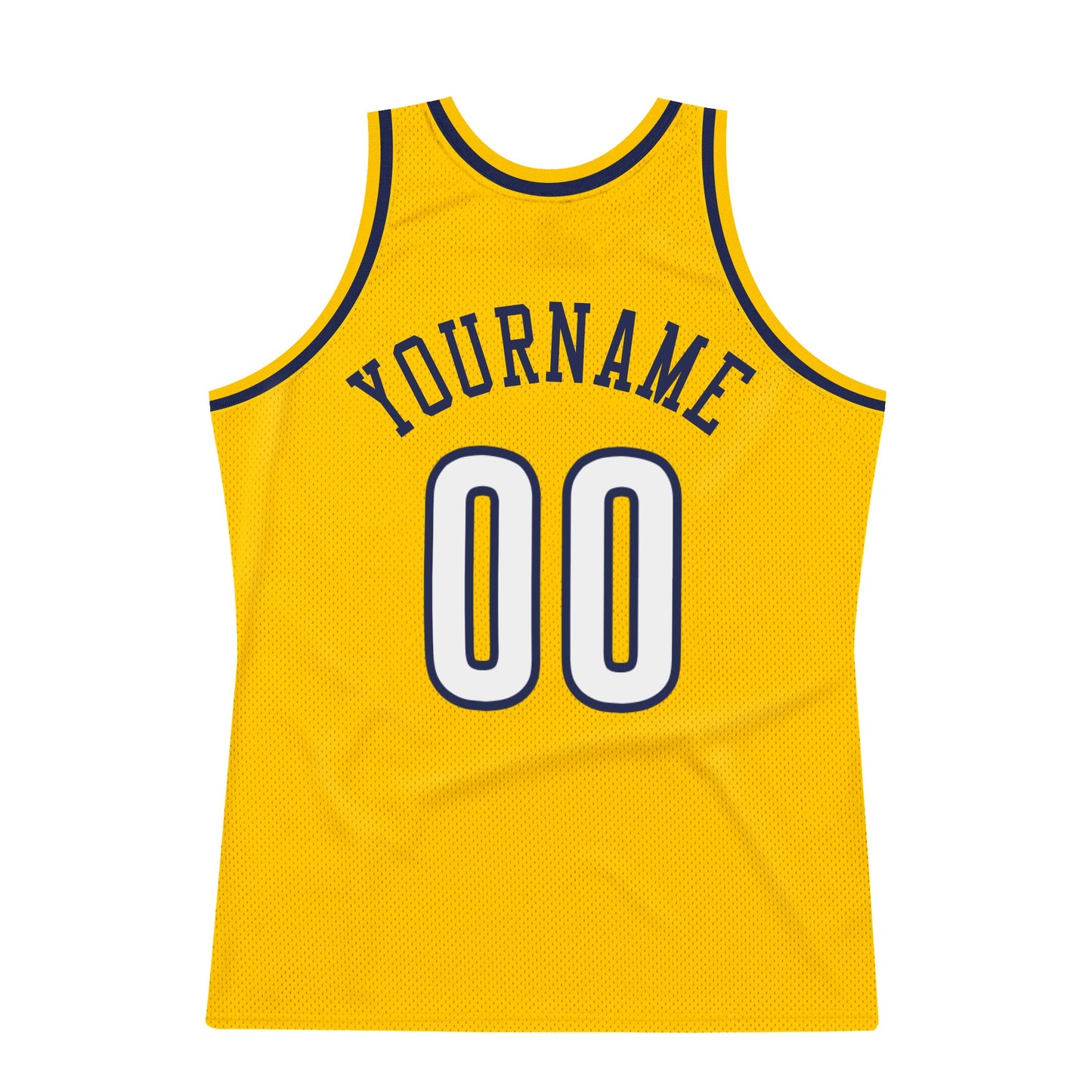 Custom Gold White-Navy Authentic Throwback Basketball Jersey - Sky-Custom