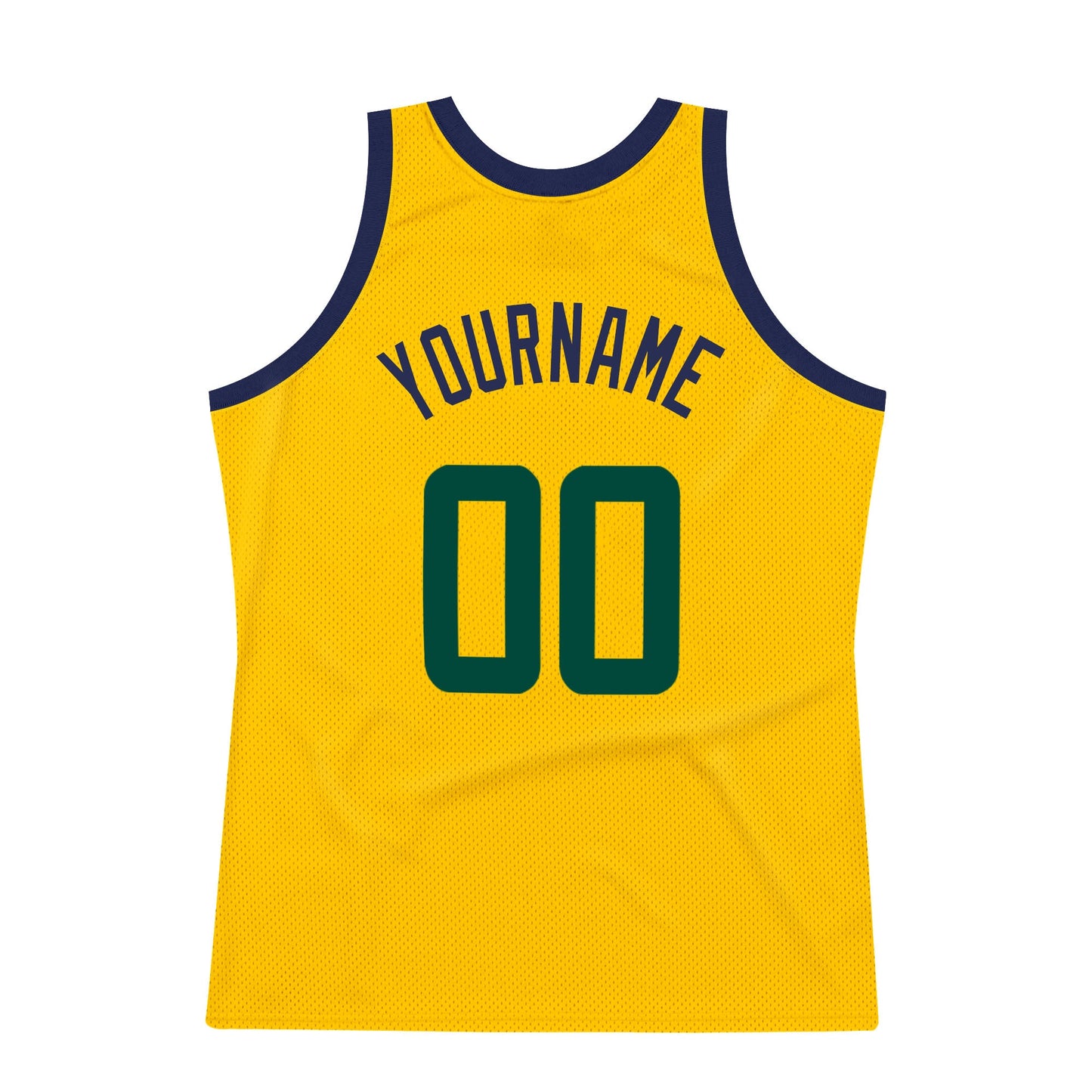Custom Gold Hunter Green-Navy Authentic Throwback Basketball Jersey - Sky-Custom