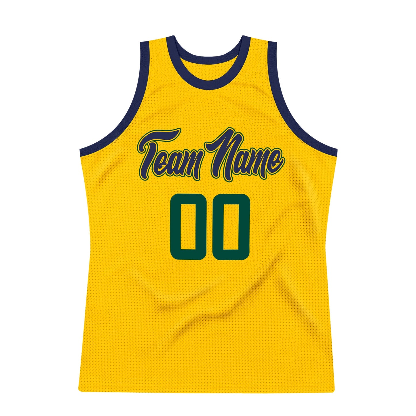 Custom Gold Hunter Green-Navy Authentic Throwback Basketball Jersey - Sky-Custom