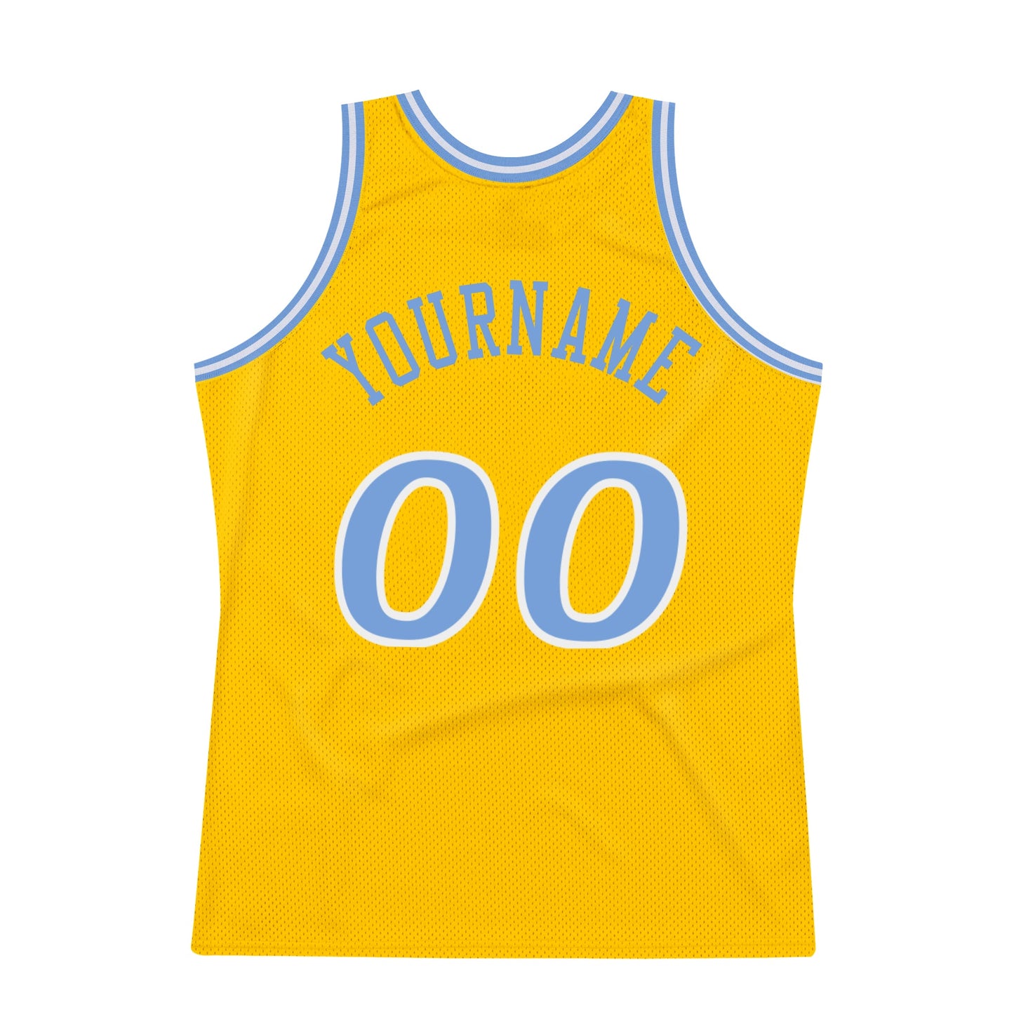 Custom Gold Light Blue-White Authentic Throwback Basketball Jersey - Sky-Custom