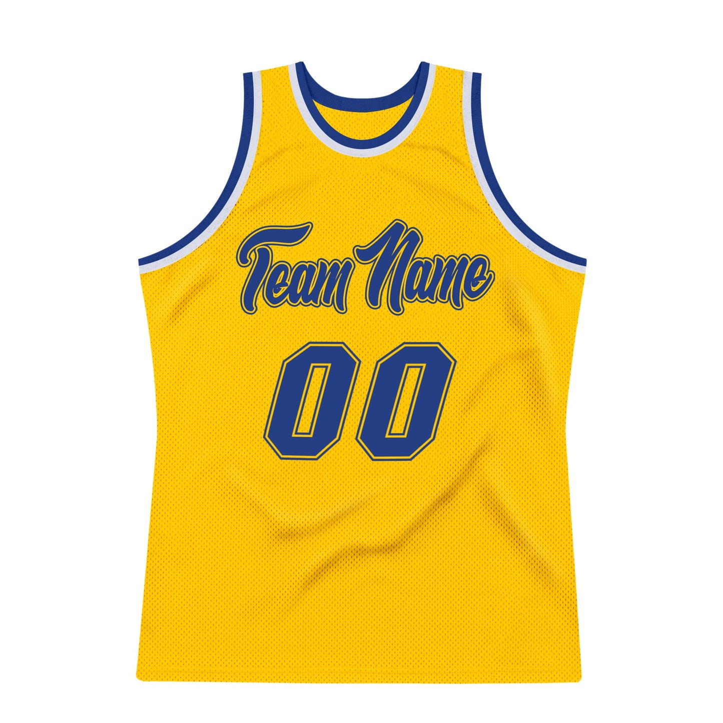 Custom Gold Royal-White Authentic Throwback Basketball Jersey - Sky-Custom