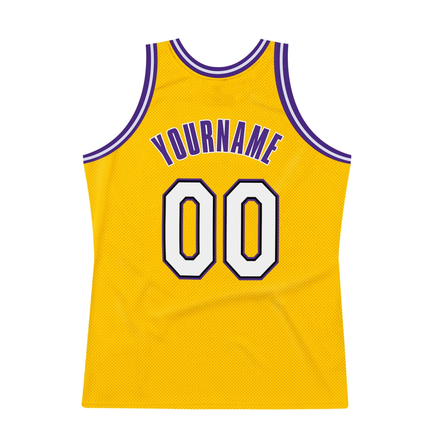 Custom Gold White-Purple Authentic Throwback Basketball Jersey - Sky-Custom