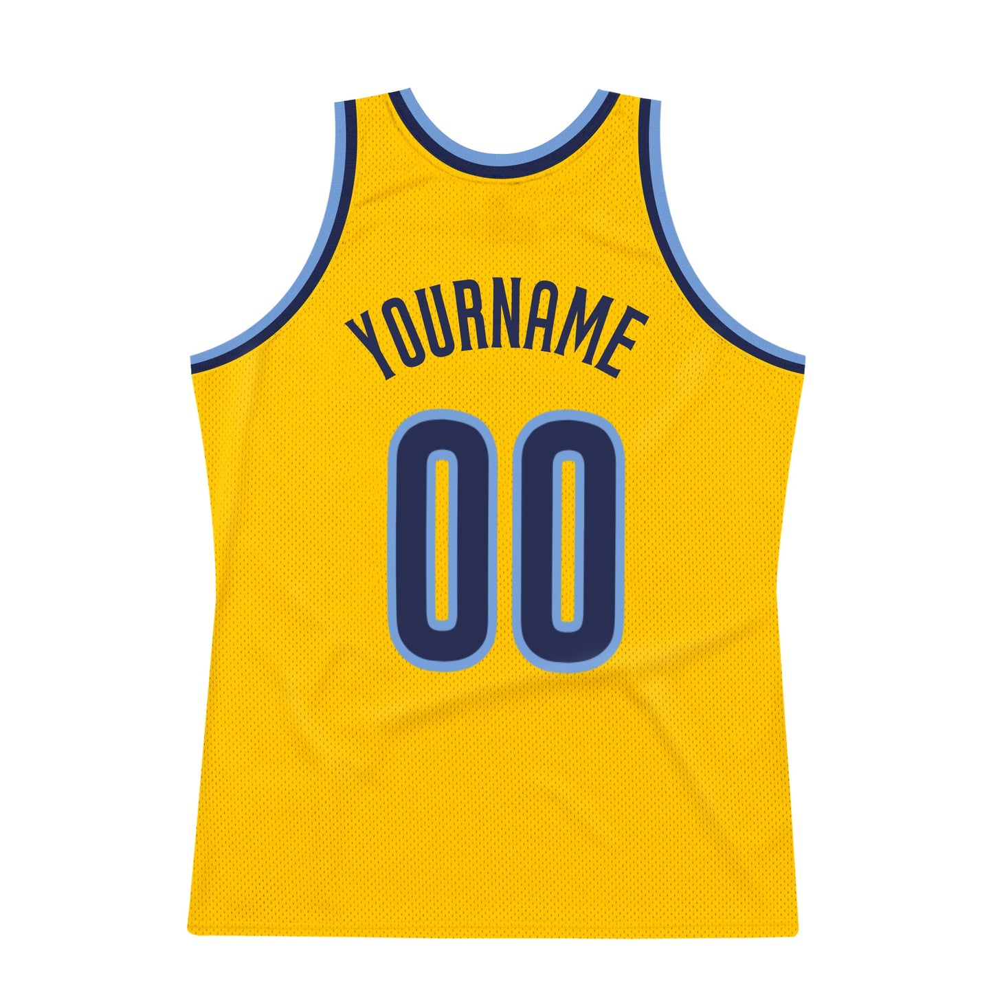 Custom Gold Navy-Light Blue Authentic Throwback Basketball Jersey - Sky-Custom