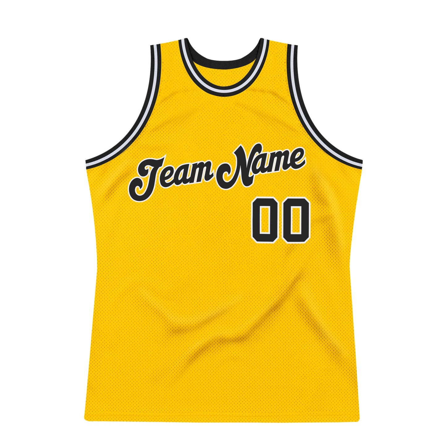Custom Gold Black-White Authentic Throwback Basketball Jersey - Sky-Custom