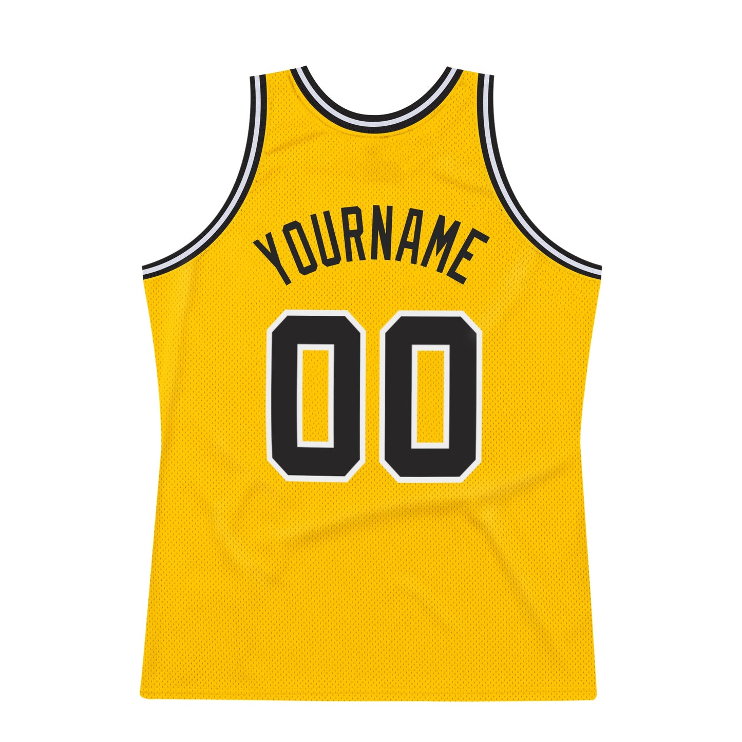 Custom Gold Black-White Authentic Throwback Basketball Jersey - Sky-Custom