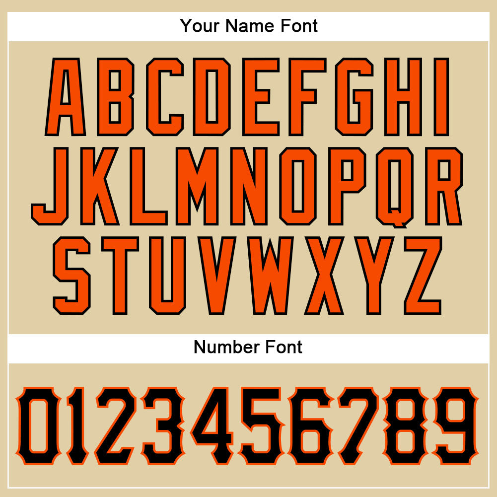 Custom Sand Black-Orange Authentic Baseball Jersey - Sky-Custom