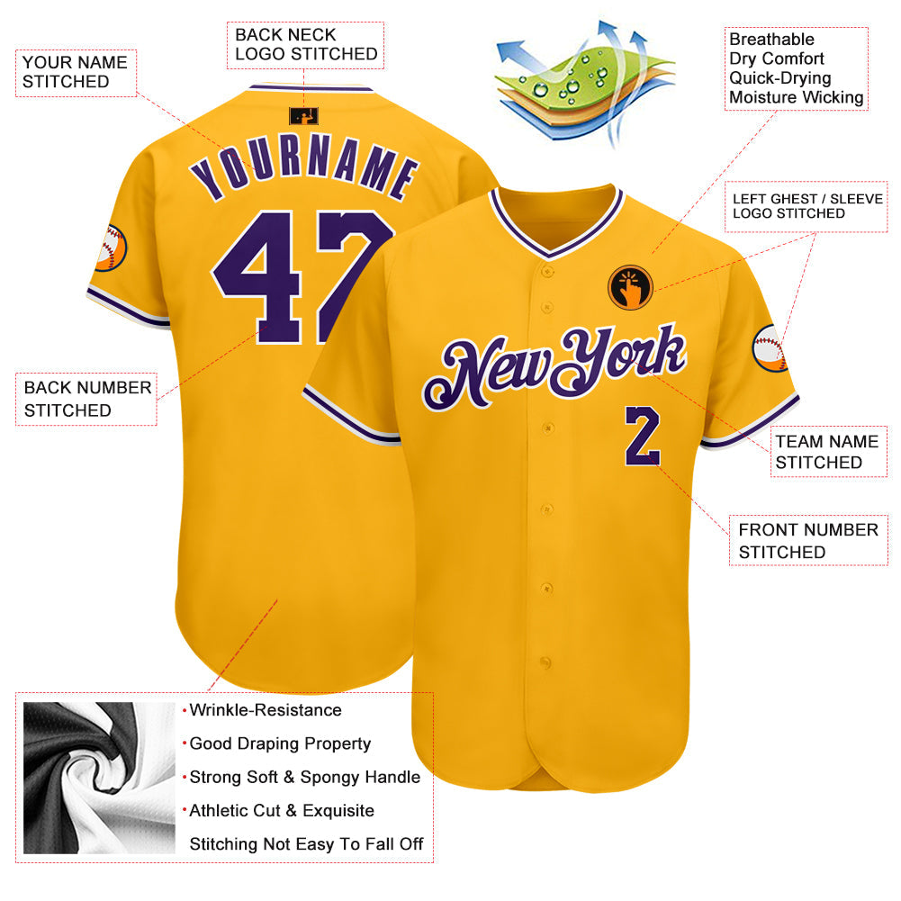Custom Gold Navy-Light Blue Authentic Baseball Jersey - Sky-Custom