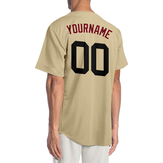 Custom Sand Black-Crimson Authentic Baseball Jersey - Sky-Custom