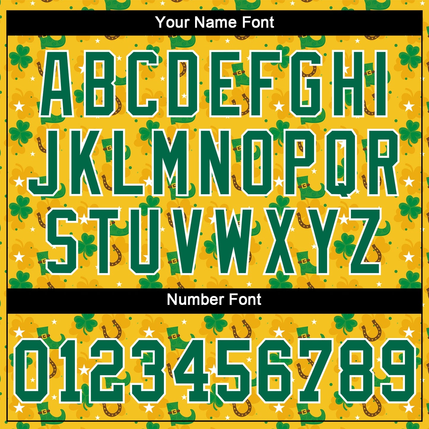 Custom Gold Kelly Green-White 3D Pattern Design Authentic St. Patrick's Day Baseball Jersey - Sky-Custom