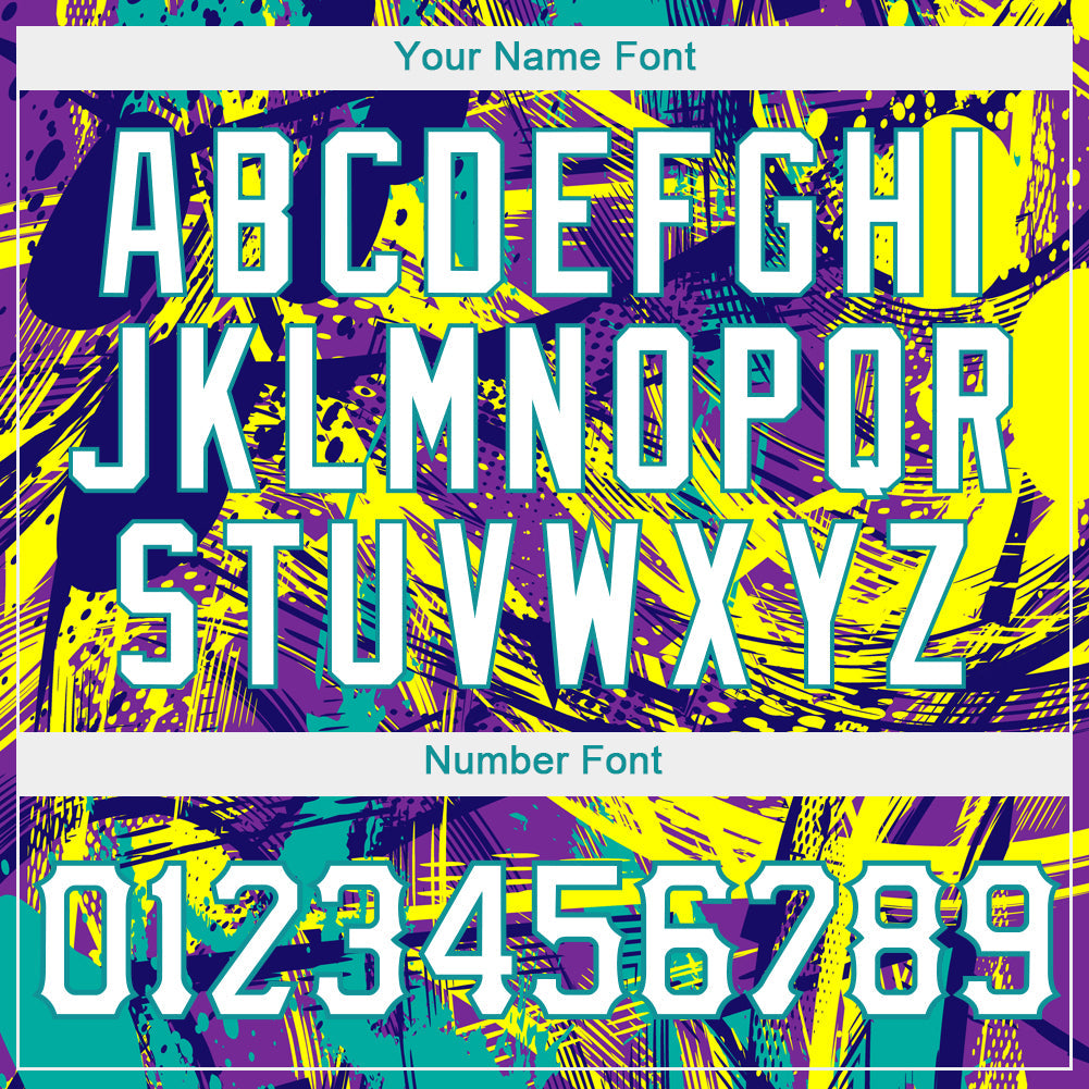 Custom Graffiti Abstract Urban Pattern White-Teal 3D Authentic Baseball Jersey - Sky-Custom