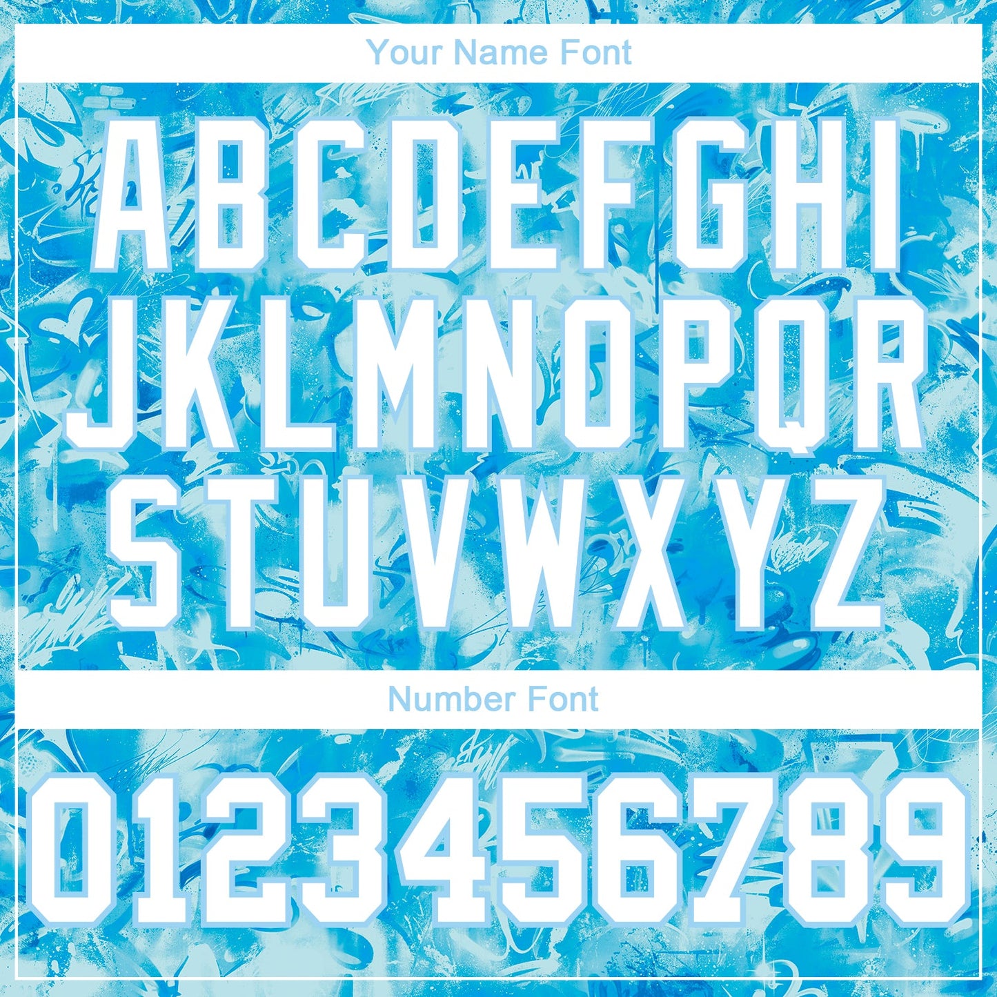 Custom Scratch Graffiti Pattern White-Light Blue 3D Authentic Baseball Jersey - Sky-Custom