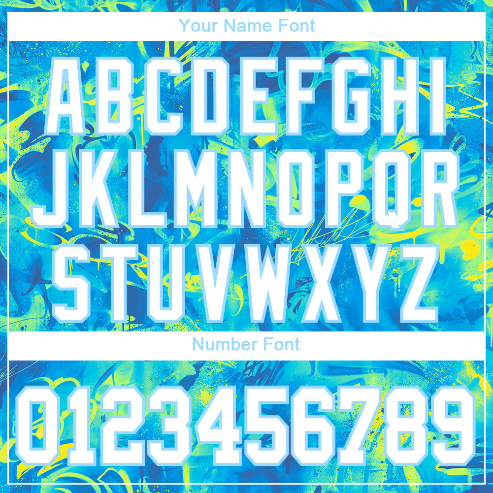 Custom Scratch Graffiti Pattern White-Light Blue 3D Authentic Baseball Jersey - Sky-Custom