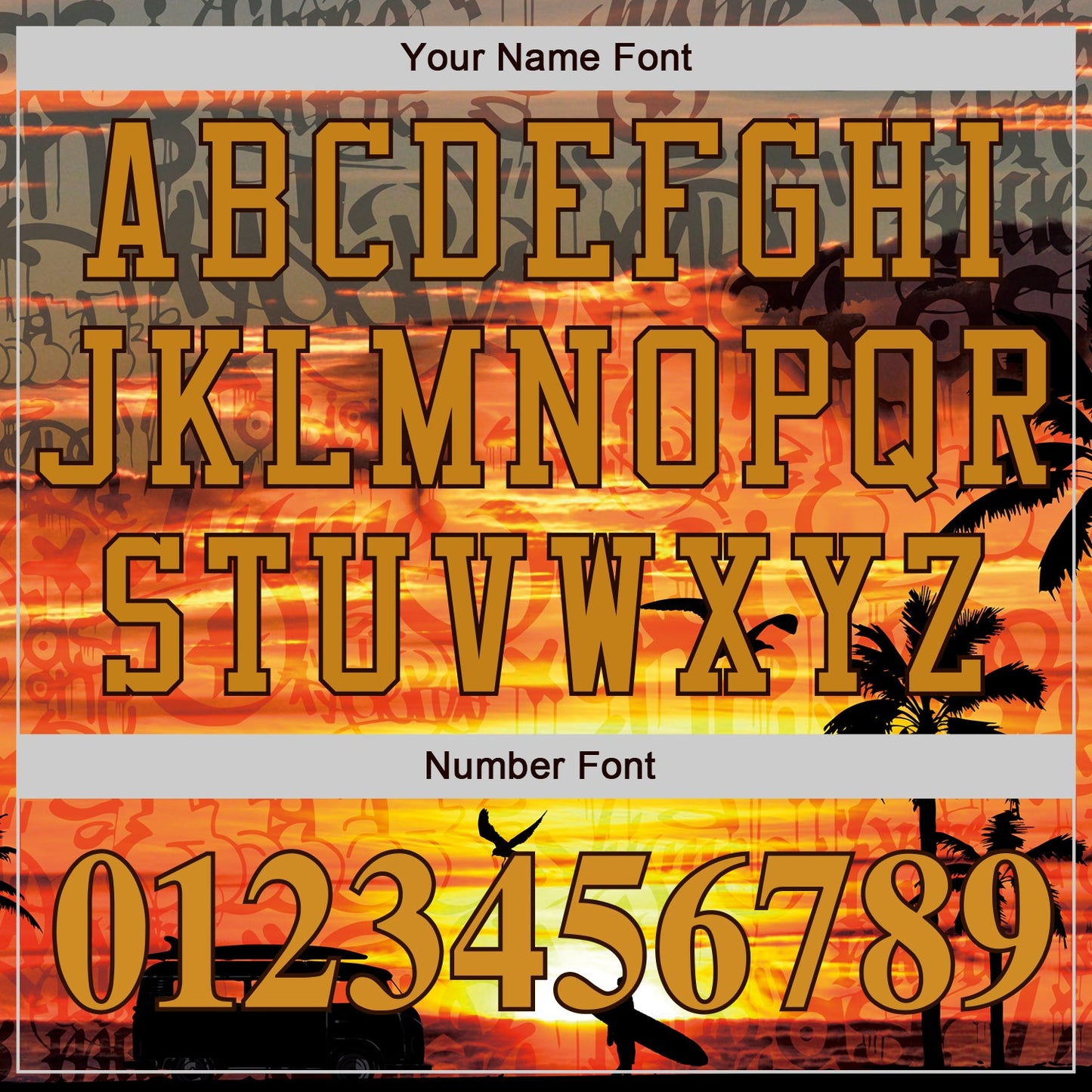 Custom Graffiti Pattern Gold-Brown 3D Beach Authentic Baseball Jersey - Sky-Custom