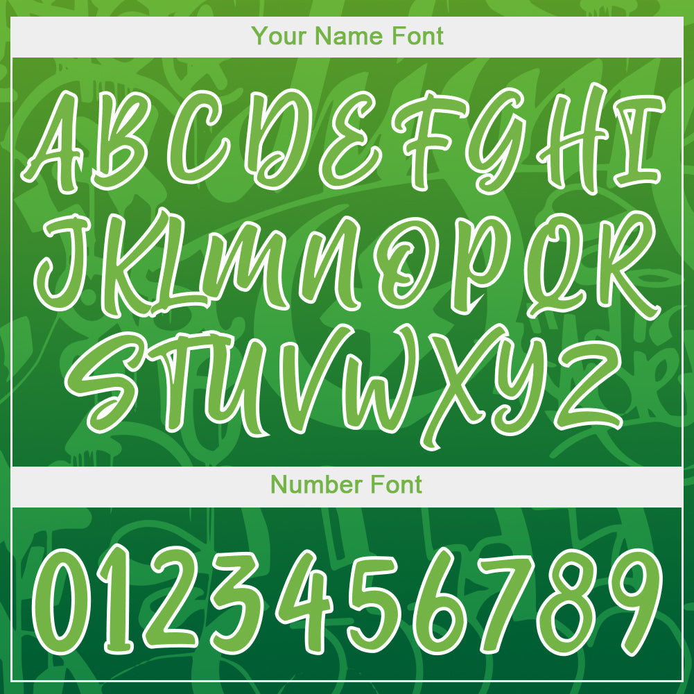 Custom Graffiti Pattern Green-White 3D Green Authentic Baseball Jersey - Sky-Custom