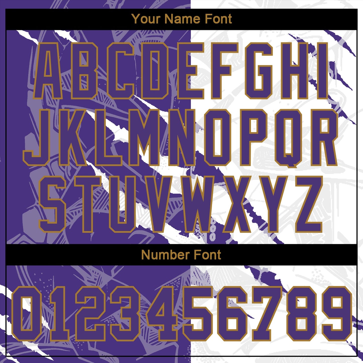 Custom Graffiti Pattern Purple-Old Gold 3D Authentic Baseball Jersey - Sky-Custom