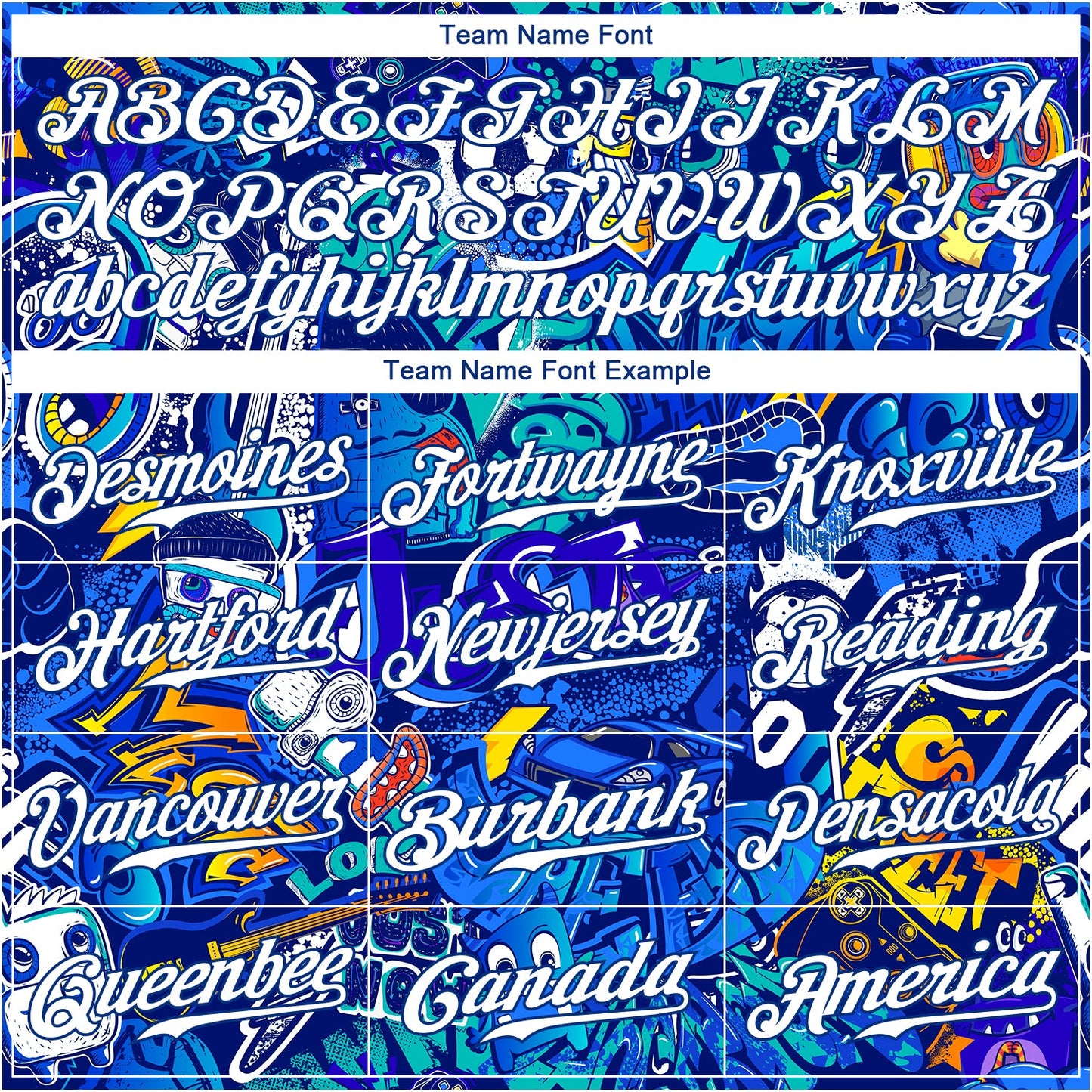 Custom Graffiti Pattern White-Royal 3D Authentic Baseball Jersey - Sky-Custom