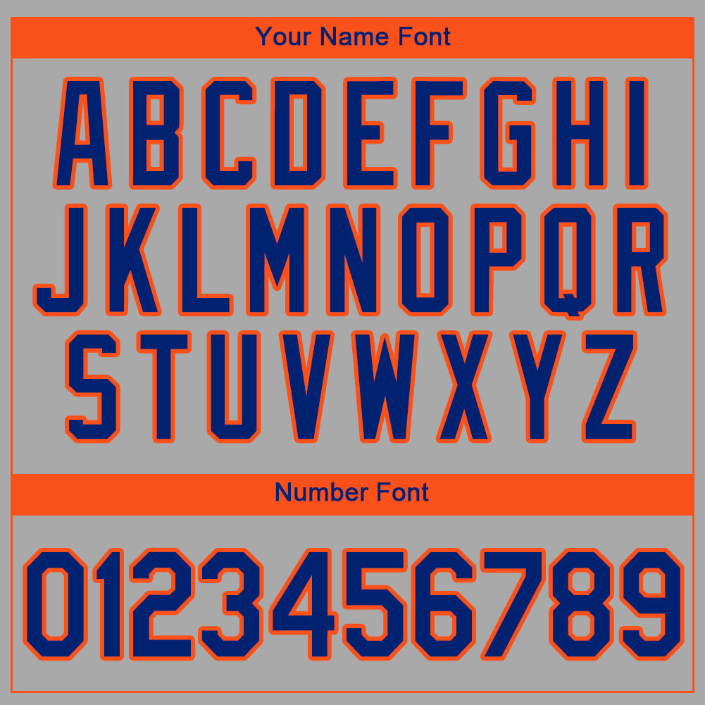 Custom Gray Royal-Orange Authentic Baseball Jersey - Sky-Custom