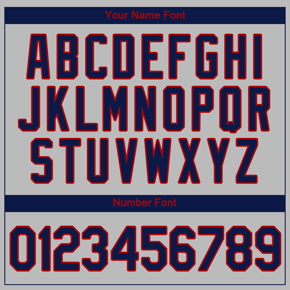 Custom Gray Navy-Red Authentic Baseball Jersey - Sky-Custom