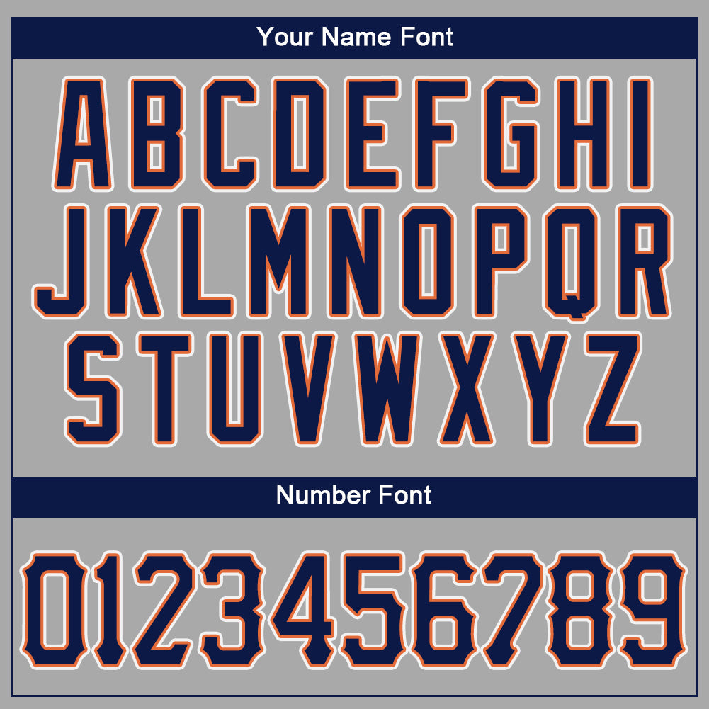 Custom Gray Navy-Orange Authentic Baseball Jersey - Sky-Custom