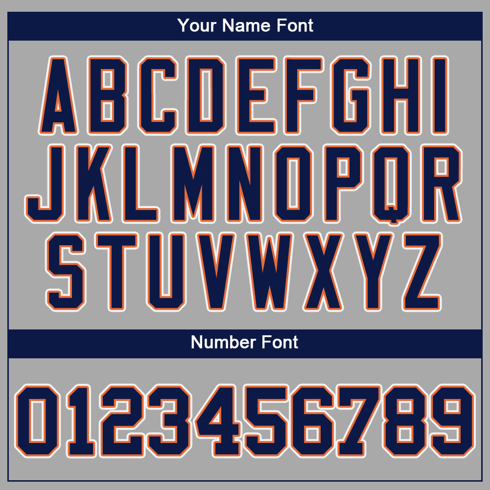 Custom Gray Navy-Orange Authentic Baseball Jersey - Sky-Custom