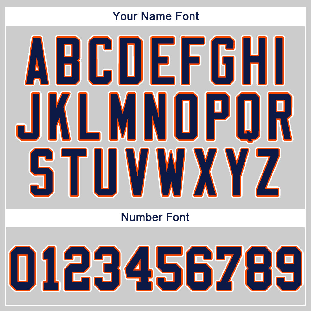 Custom Gray Navy-Orange Authentic Baseball Jersey - Sky-Custom