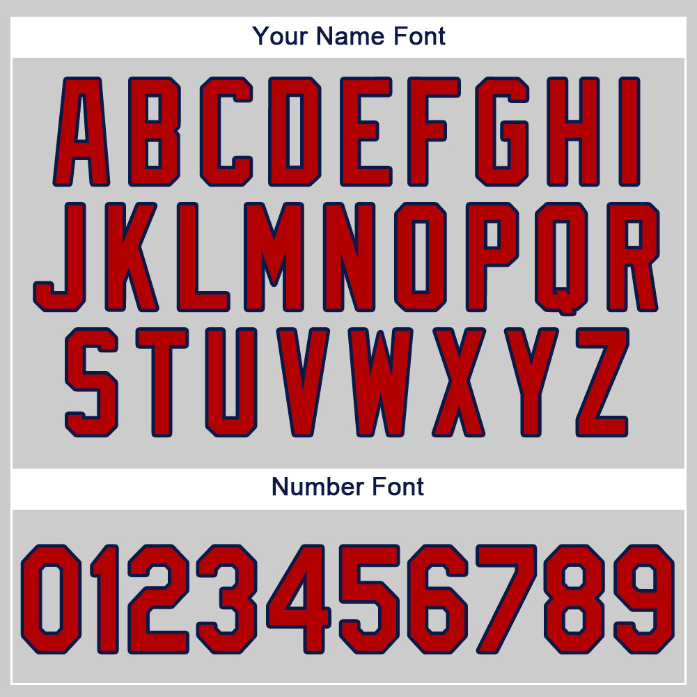 Custom Gray Red-Navy Authentic Baseball Jersey - Sky-Custom