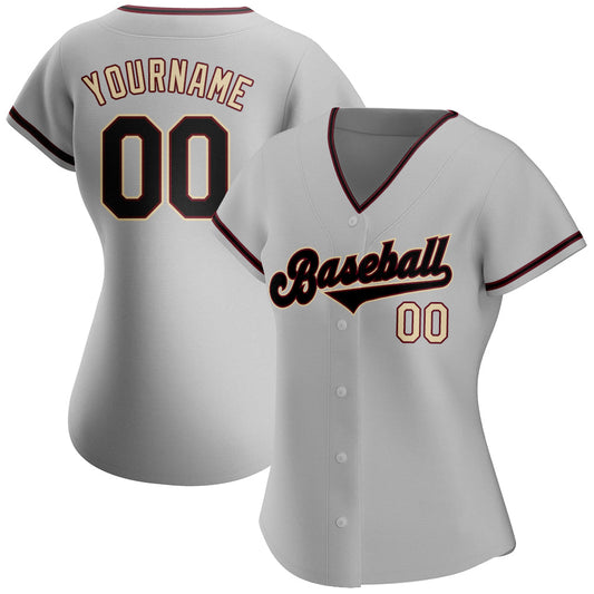 Custom Gray Black-City Cream Authentic Baseball Jersey - Sky-Custom