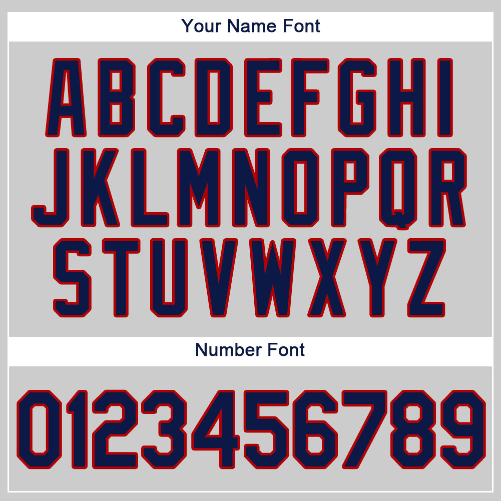 Custom Gray Navy-Red Authentic Baseball Jersey - Sky-Custom