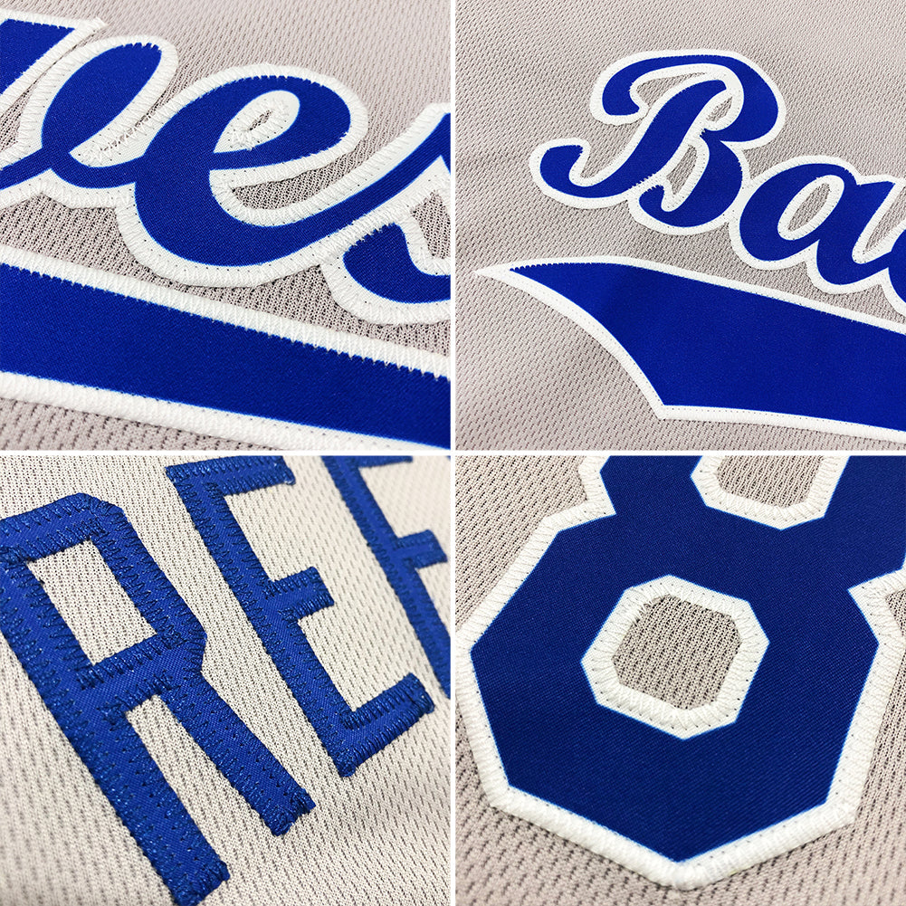 Custom Gray Navy-Red Authentic Baseball Jersey - Sky-Custom