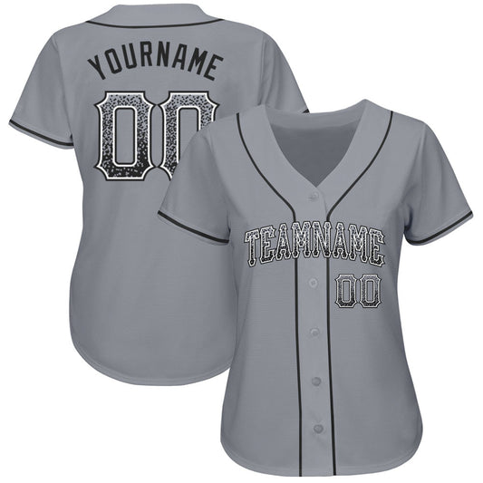 Custom Gray Black-White Authentic Drift Fashion Baseball Jersey - Sky-Custom