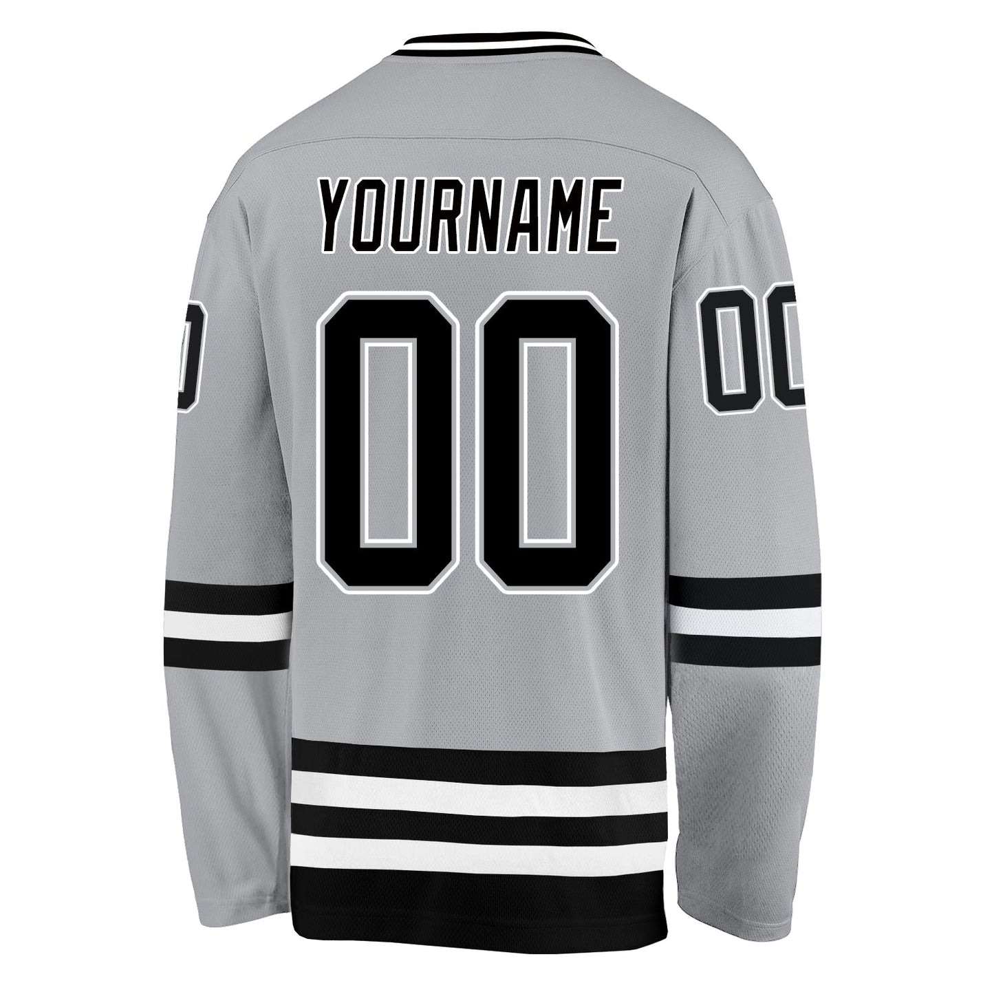 Custom Gray Black-White Hockey Jersey - Sky-Custom