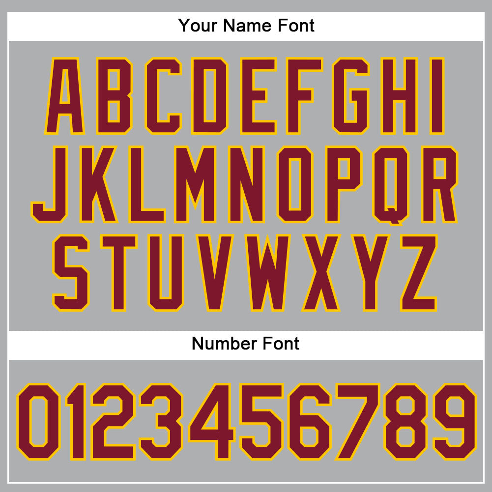 Custom Gray Crimson-Gold Authentic Baseball Jersey - Sky-Custom
