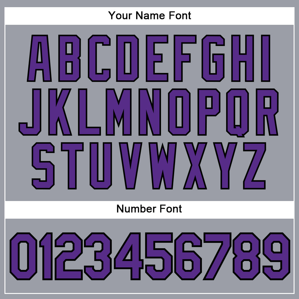 Custom Gray Purple-Black Authentic Baseball Jersey - Sky-Custom