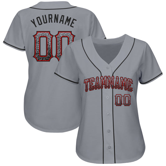 Custom Gray Black-Red Authentic Drift Fashion Baseball Jersey - Sky-Custom