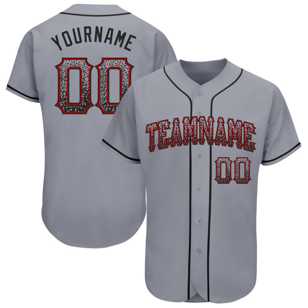 Custom Gray Black-Red Authentic Drift Fashion Baseball Jersey - Sky-Custom