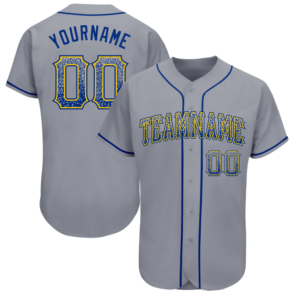 Custom Gray Royal-Gold Authentic Drift Fashion Baseball Jersey - Sky-Custom