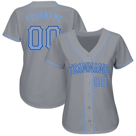Custom Gray Light Blue-Royal Authentic Drift Fashion Baseball Jersey - Sky-Custom