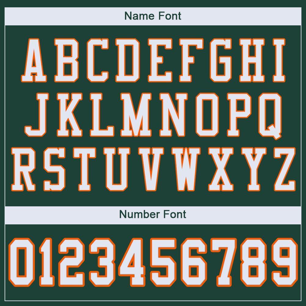 Custom Green White-Orange Mesh Authentic Football Jersey - Sky-Custom