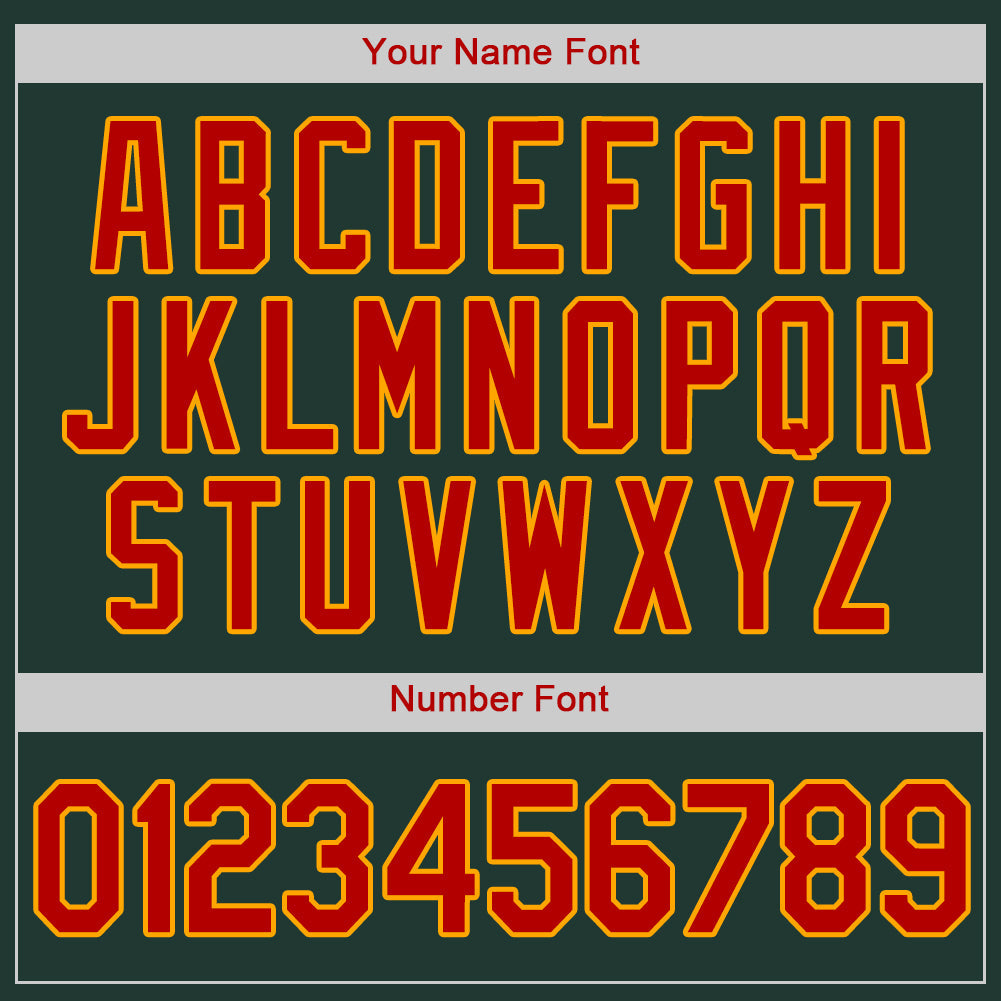 Custom Green Red-Gold Authentic Baseball Jersey - Sky-Custom