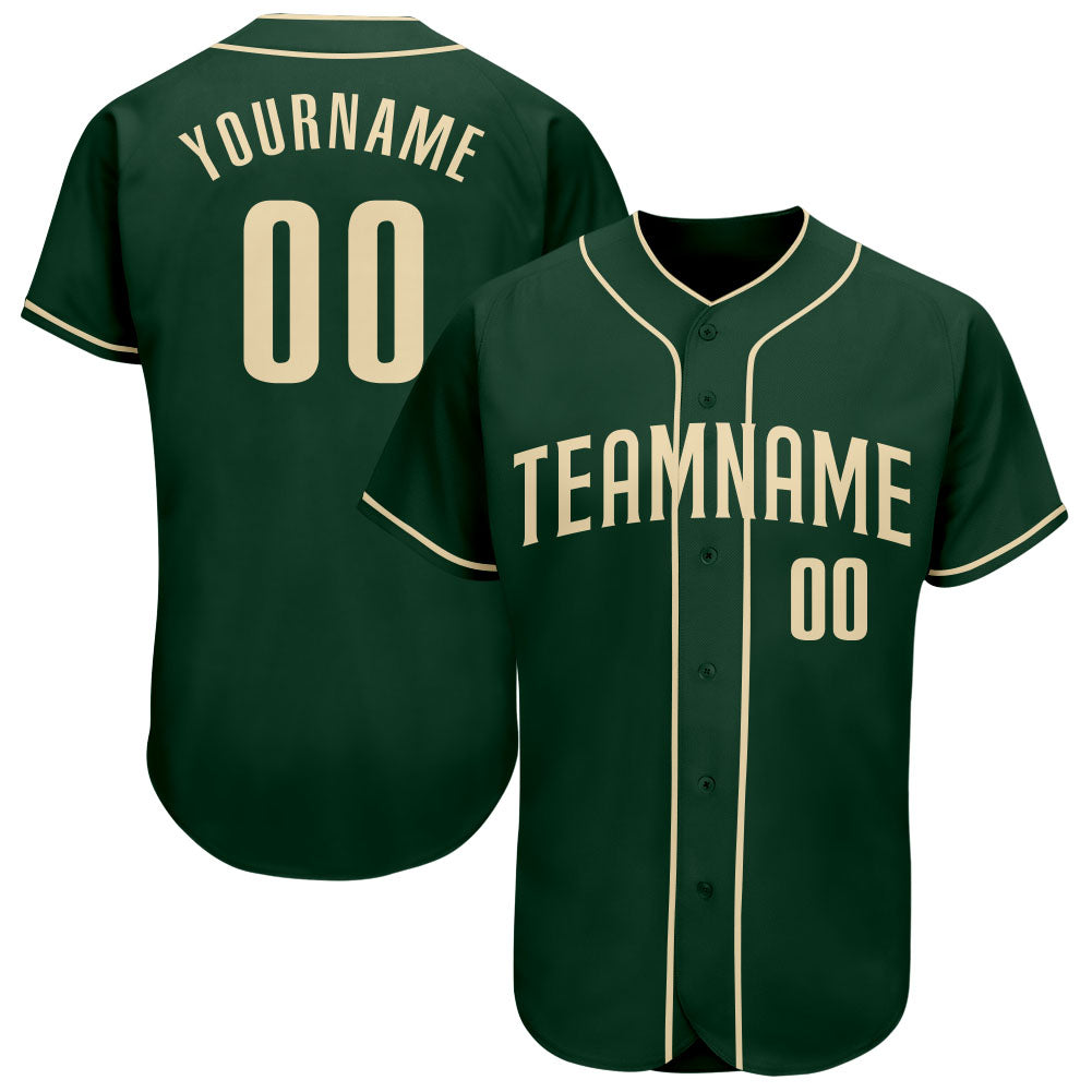 Custom Green Cream Authentic Baseball Jersey - Sky-Custom