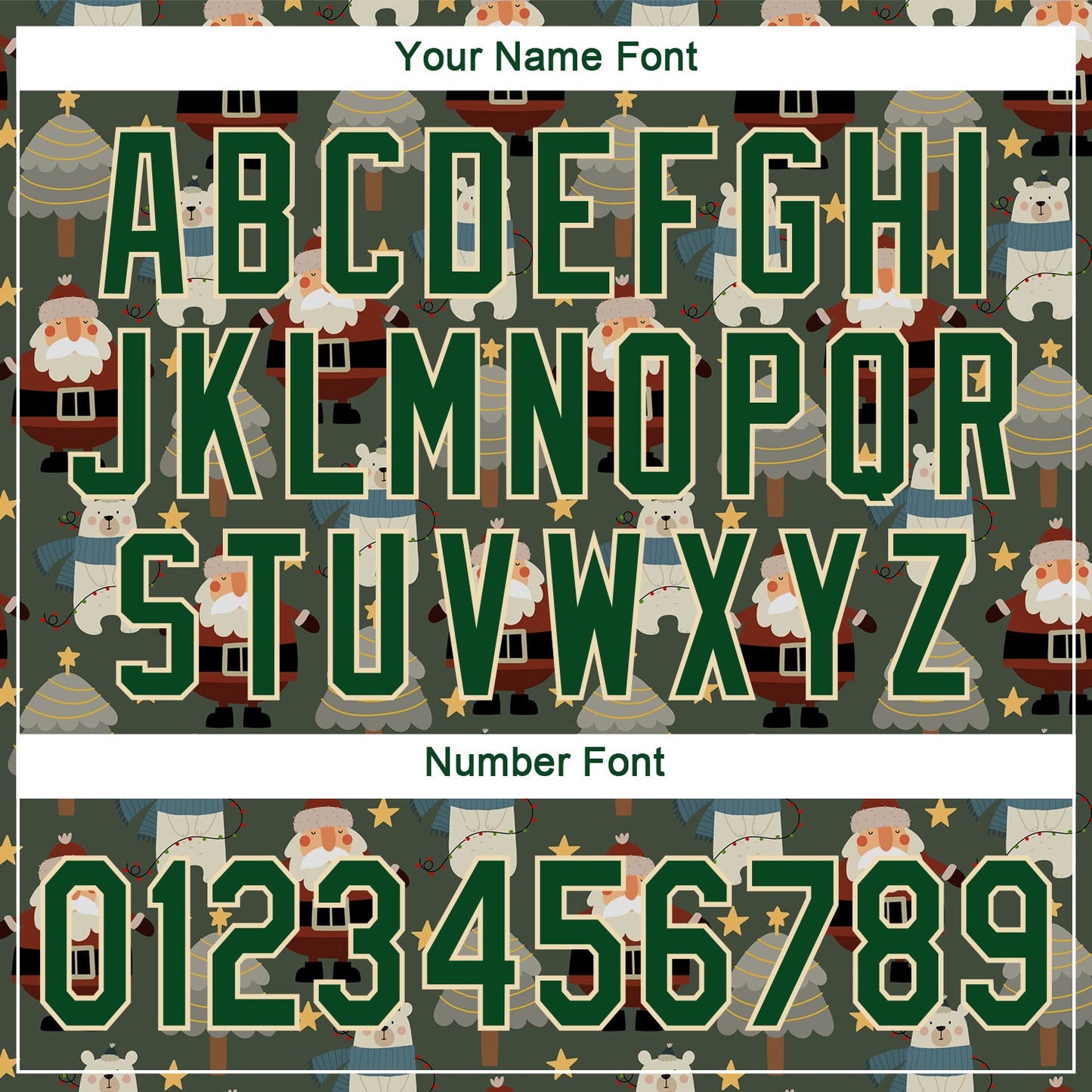 Custom Green Green-Cream Christmas 3D Authentic Baseball Jersey - Sky-Custom