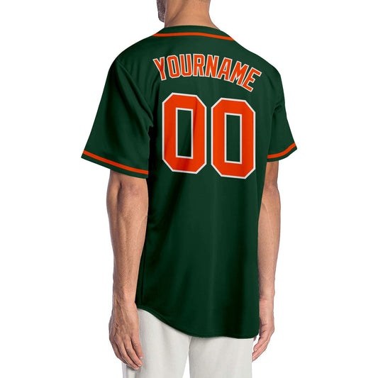 Custom Green Orange-White Authentic Baseball Jersey - Sky-Custom