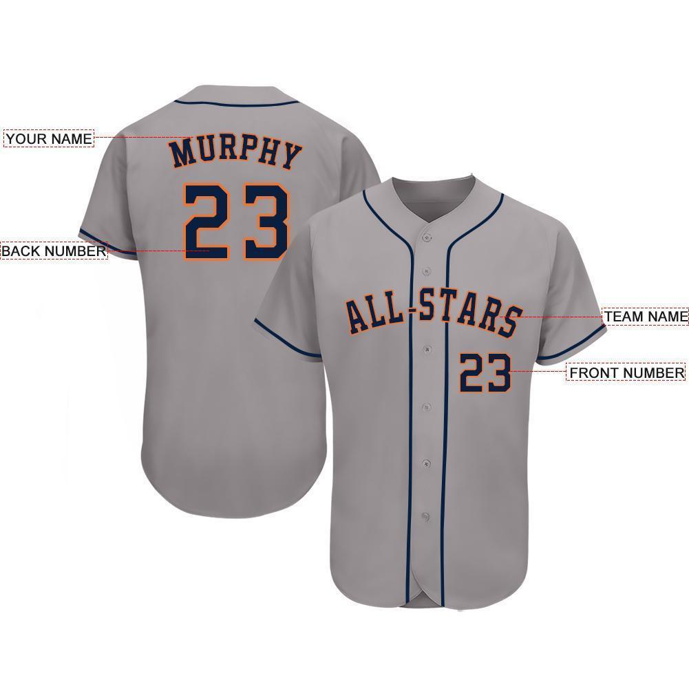 Custom Gray Navy-Orange Baseball Jersey - Sky-Custom