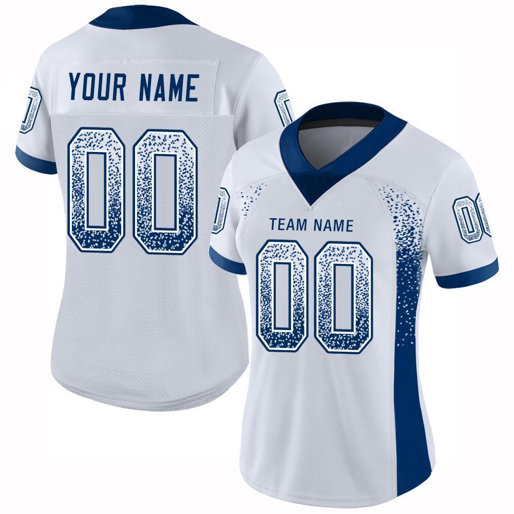 Custom White Royal Mesh Drift Fashion Football Jersey - Sky-Custom